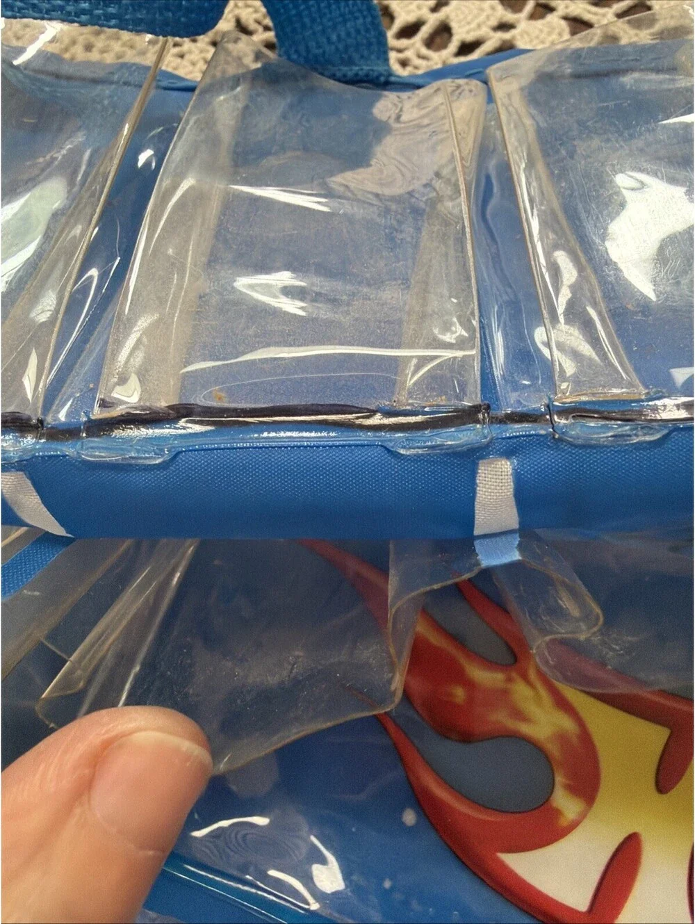 Hot Wheels Hanging 58 Car Organizer Over Door Blue Clear Slots Toy Storage